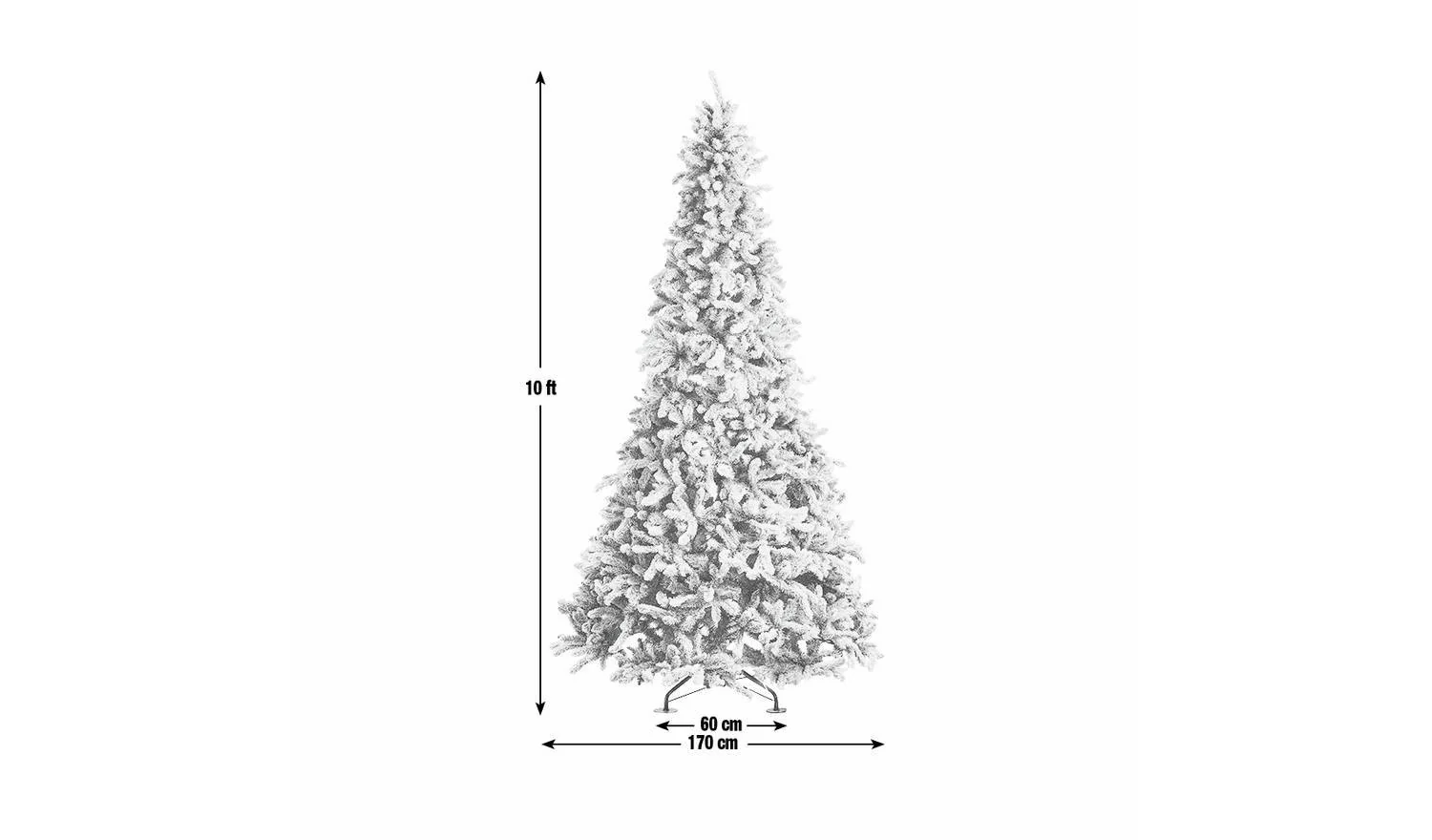 10ft Snowy Flocked Artificial Christmas Tree Realistic Holiday Decor - Image 5