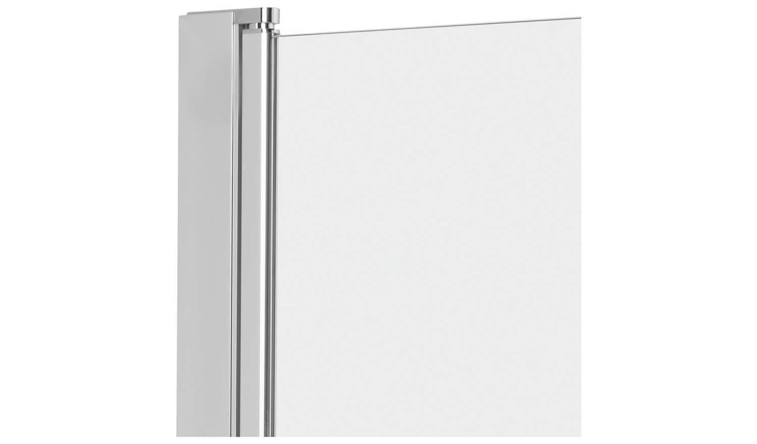 1400x780mm Half Bath Shower Screen Silver Easy Installation - Image 4