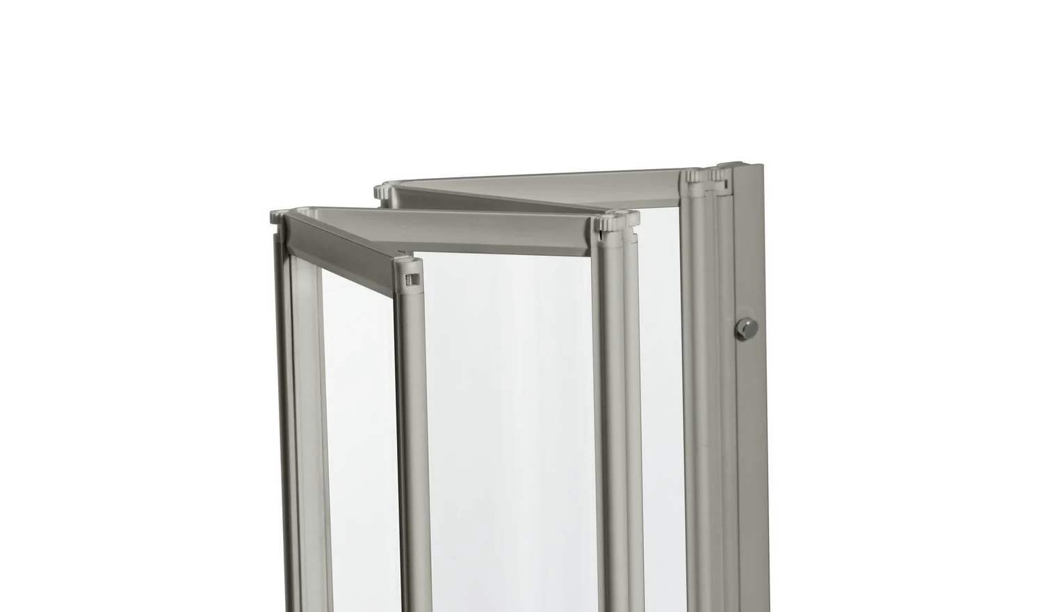 1400x840mm Folding Bath Shower Screen Silver For Bathroom - Image 5