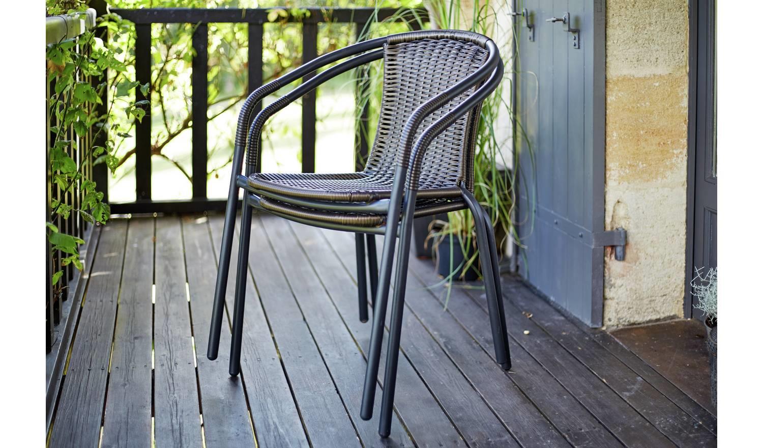 2 Seater Rattan Effect Garden Bistro Set Brown Patio Furniture Outdoor - Image 3