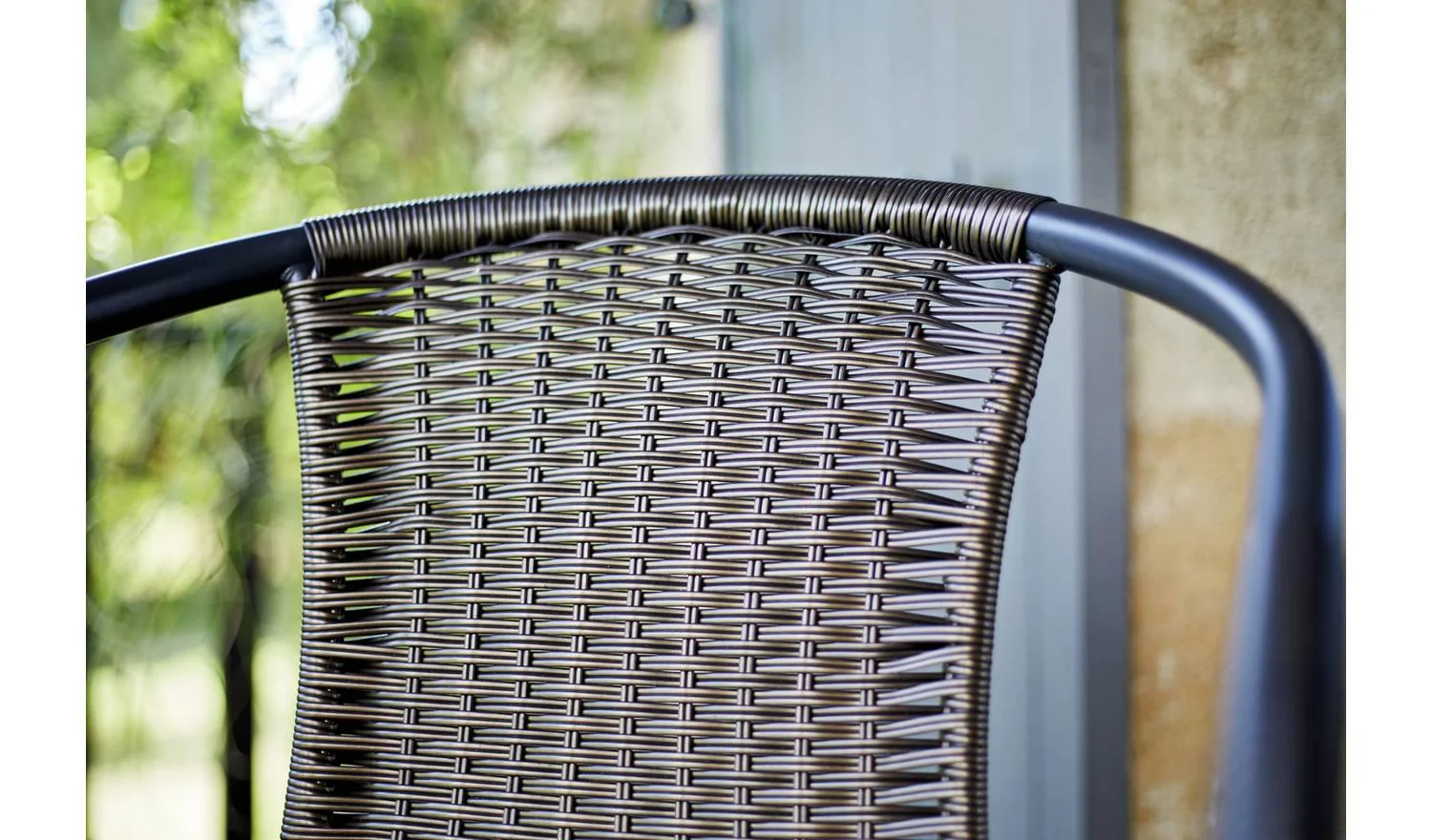 2 Seater Rattan Effect Garden Bistro Set Brown Patio Furniture Outdoor - Image 5