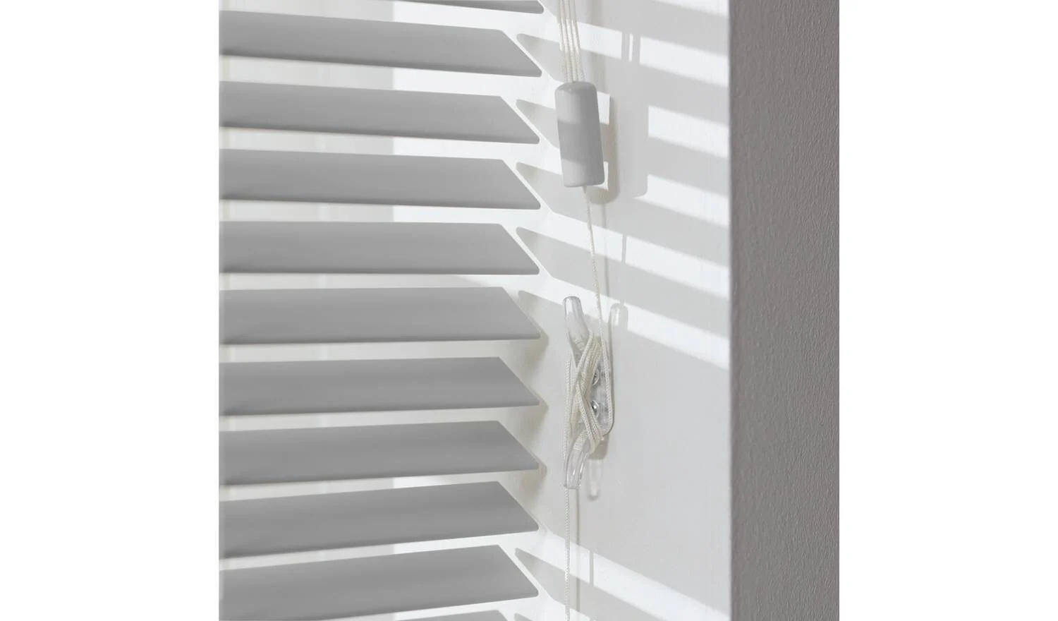 25mm Faux Wood Grey Venetian Blind - 180x160cm - Image 3