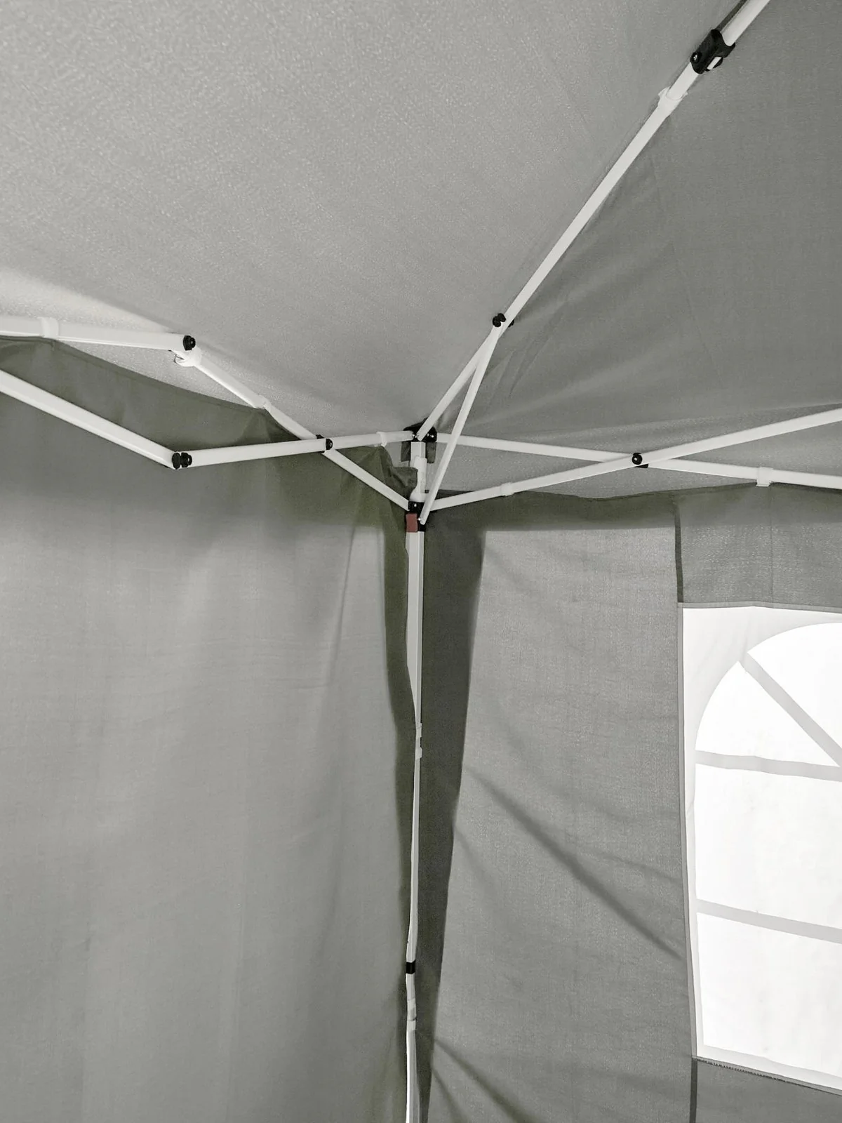 3 X 3M Pop Up Gazebo With 3 Piece Side Panels Grey & Camping, Parties, Events - Image 6