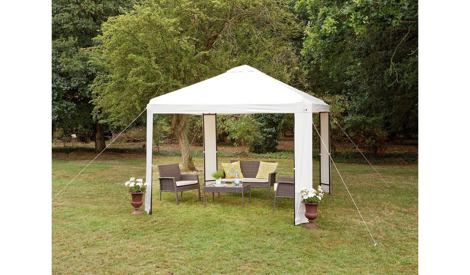 3m x 3m Garden Gazebo Cream Pop Up Canopy Tent Shelter Waterproof - Image 3