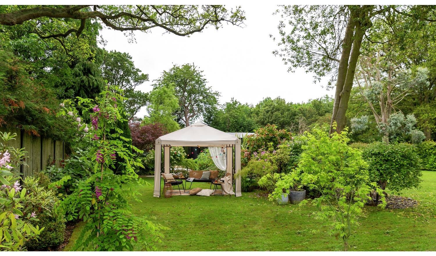 3m x 3m Garden Gazebo Cream Pop Up Canopy Tent Shelter Waterproof - Image 4