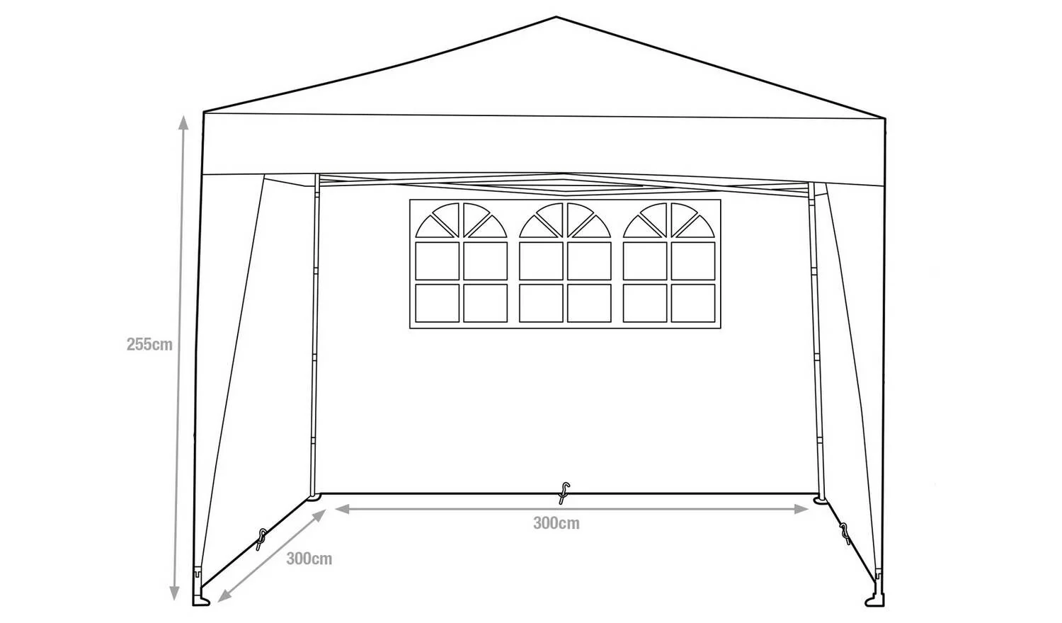 3m x 3m Pop Up Garden Gazebo Heavy Duty Steel Frame Wind Resistant - Image 7