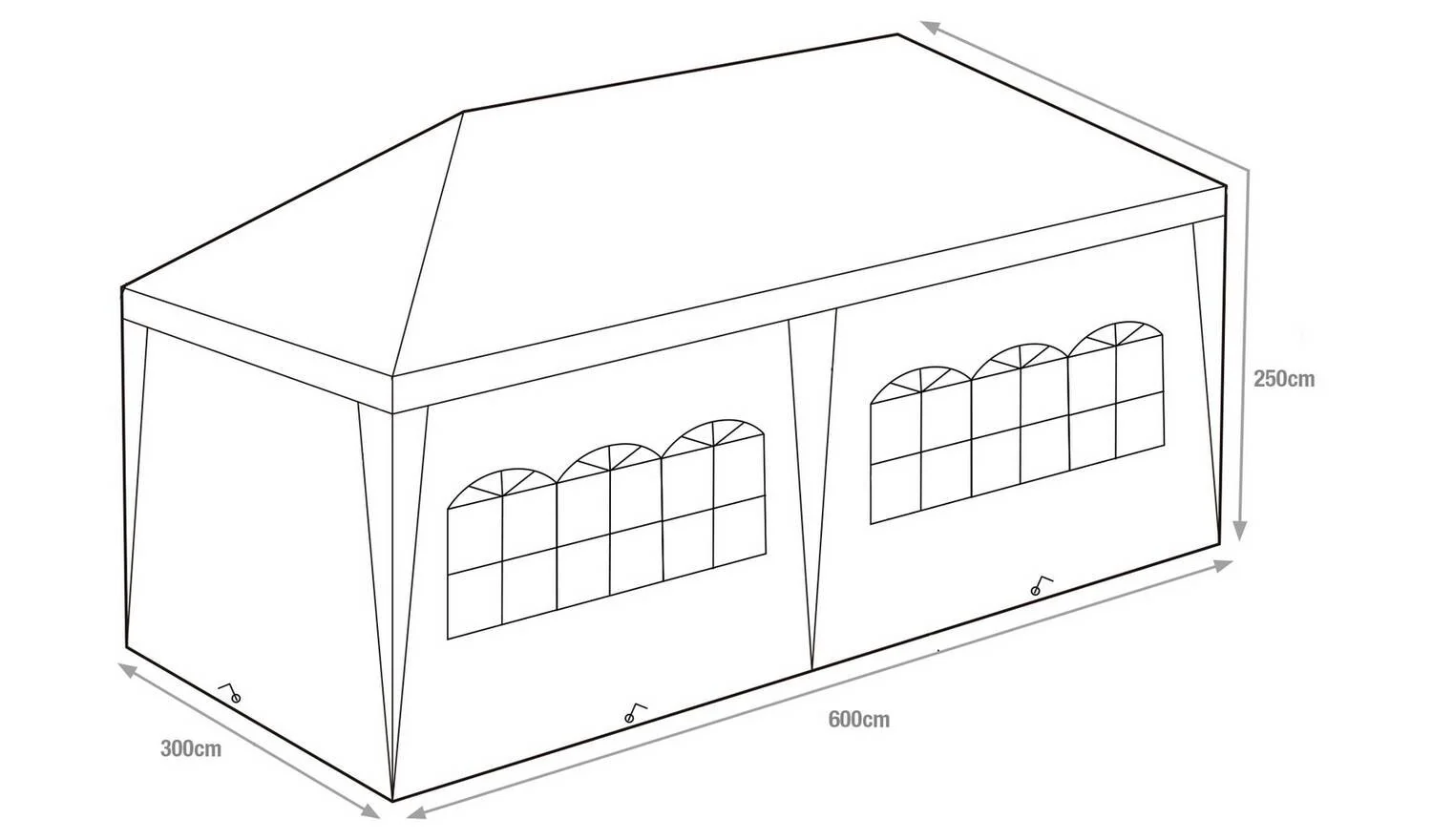 3m x 6m Gazebo with Side Panels Garden Party Tent Canopy Shelter - Image 6