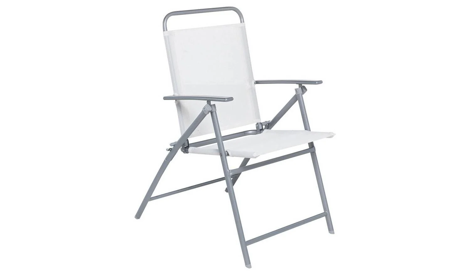 4 Seater Folding Metal Patio Set Silver Garden Furniture Dining - Image 6