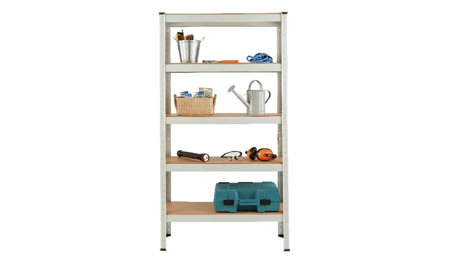 5 Tier Grey Steel Heavy Duty Garage Shelving Unit Storage Rack Organiser - Image 2