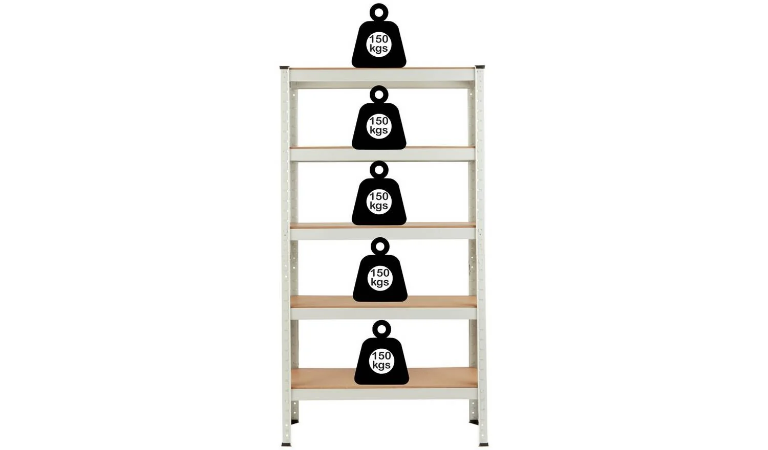 5 Tier Grey Steel Heavy Duty Garage Shelving Unit Storage Rack Organiser - Image 6