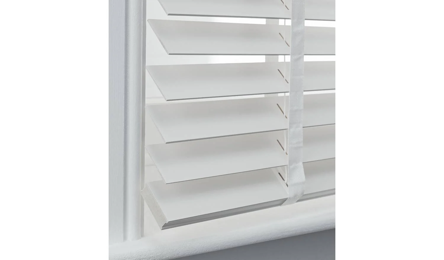 50mm Wooden White Venetian Tape Blind - 60x160cm - Image 3
