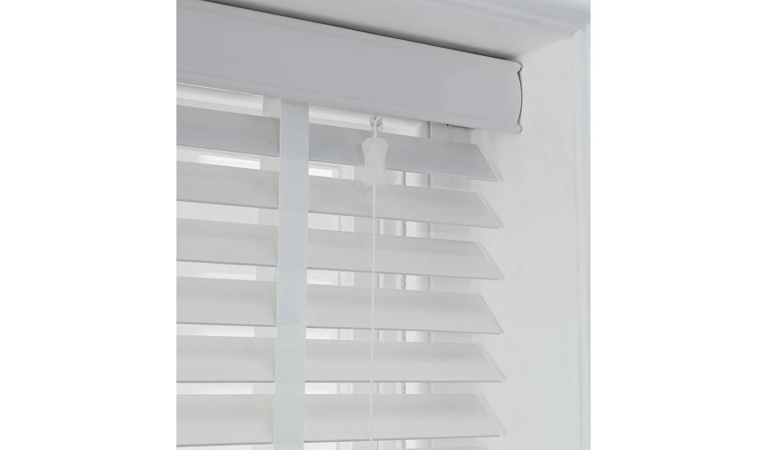 50mm Wooden White Venetian Tape Blind - 60x160cm - Image 5