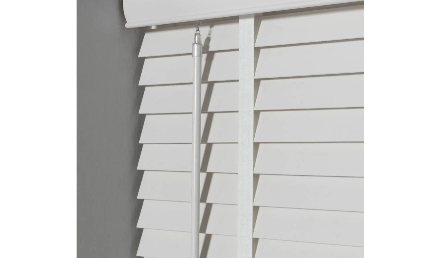 50mm Wooden White Venetian Tape Blind - 60x160cm - Image 7