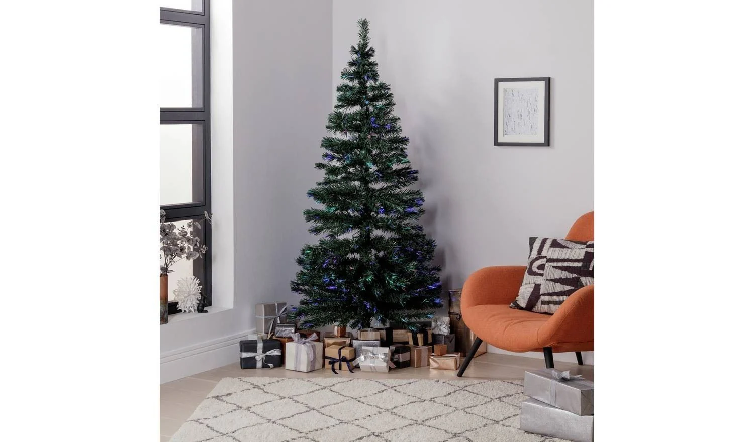 6ft Fibre Optic Christmas Tree Easy Assembly Realistic Branches - Image 2