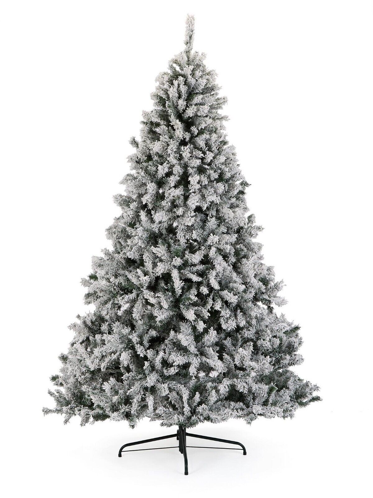 6ft Flocked Pre-lit Downswept Pine Christmas Tree Green Elegant Holiday Decor - Image 3