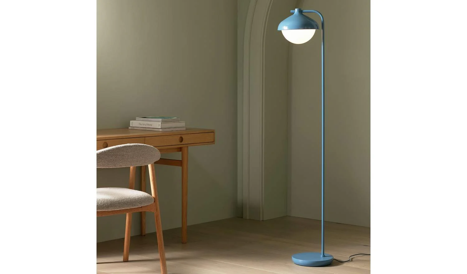 Acorn Metal Floor Lamp Cornflower Blue Modern Reading Light Living Room - Image 2