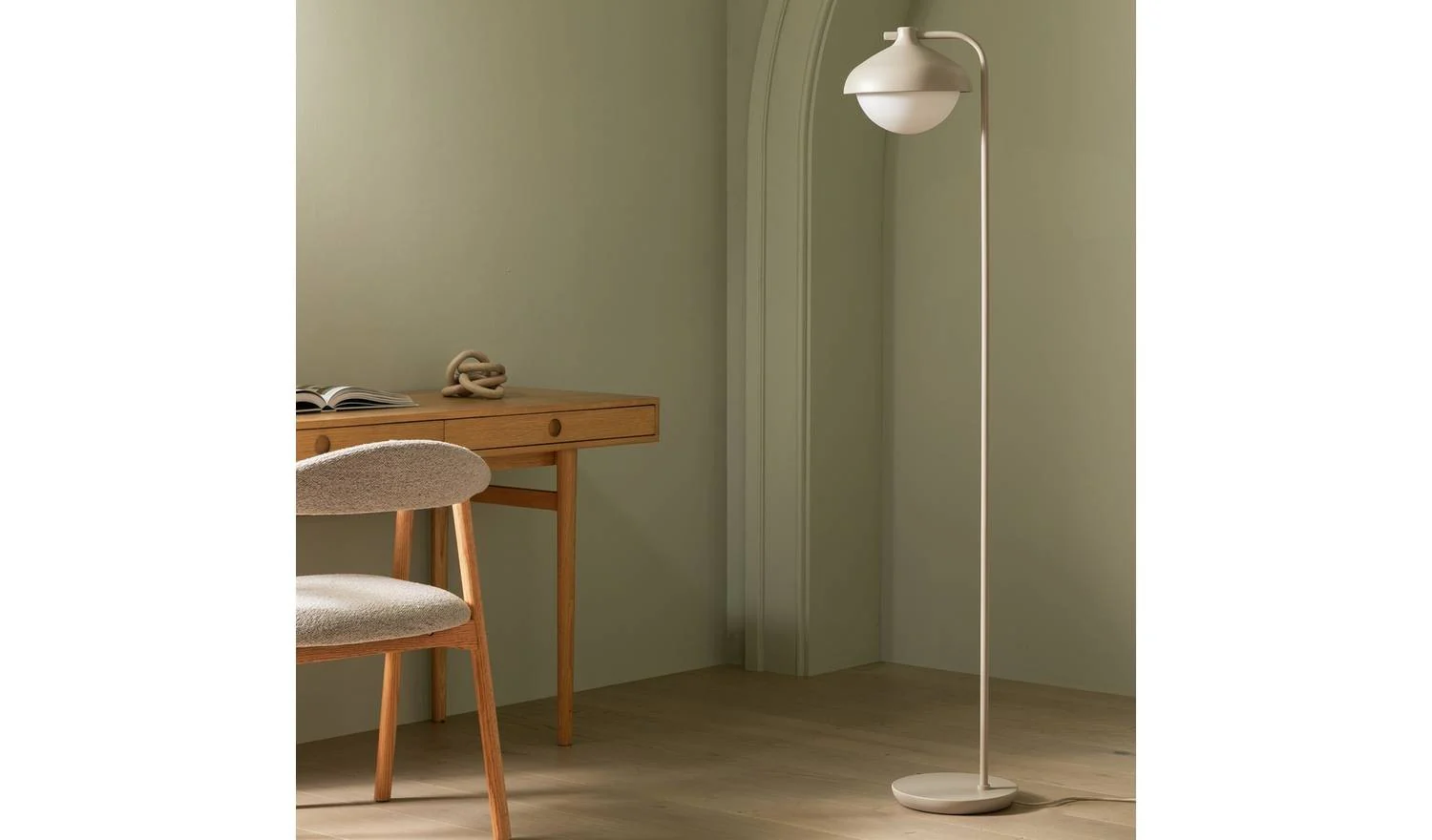 Acorn Metal Floor Lamp Latte Modern Reading Light Living Room - Image 3