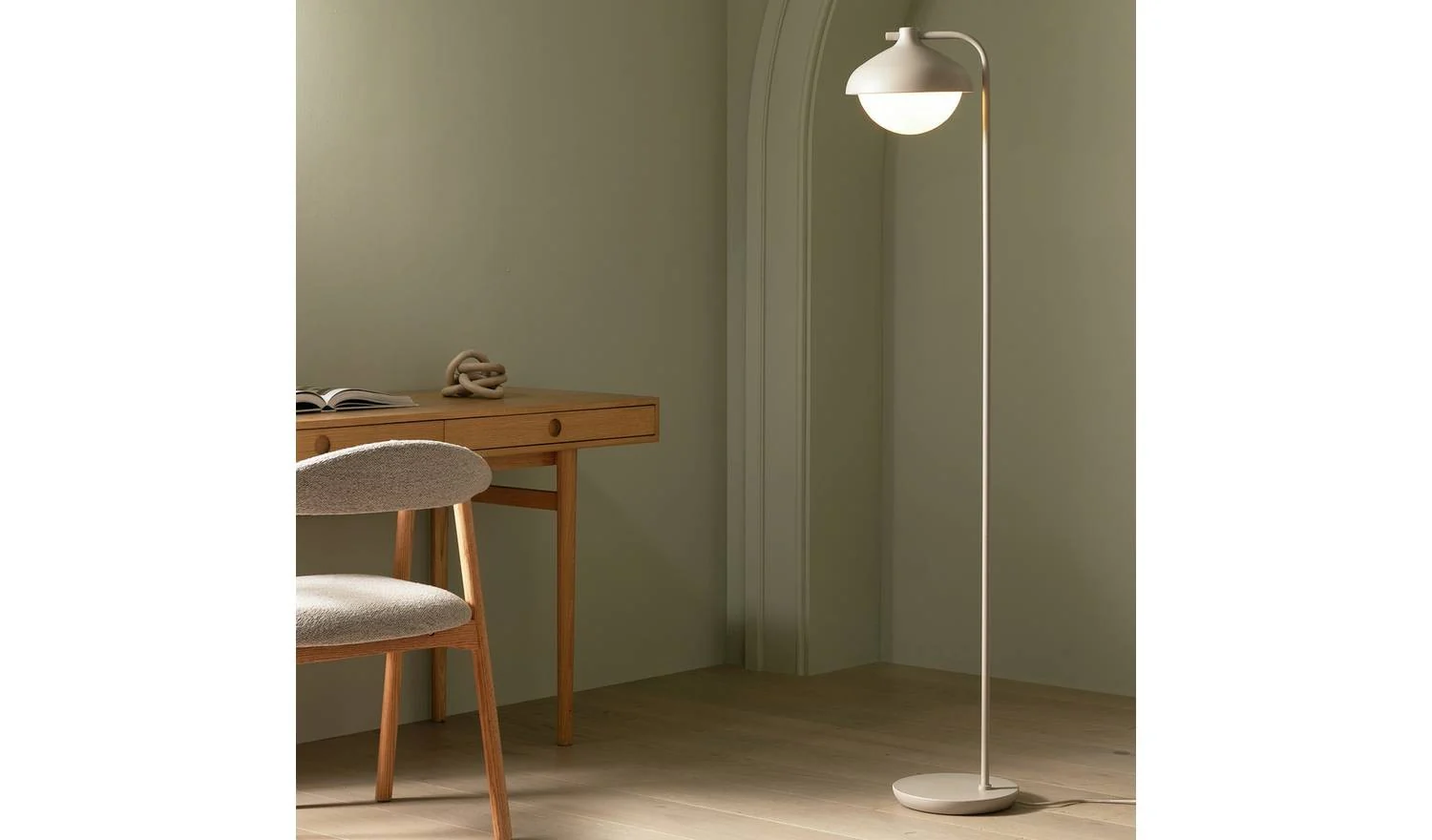 Acorn Metal Floor Lamp Latte Modern Reading Light Living Room - Image 4