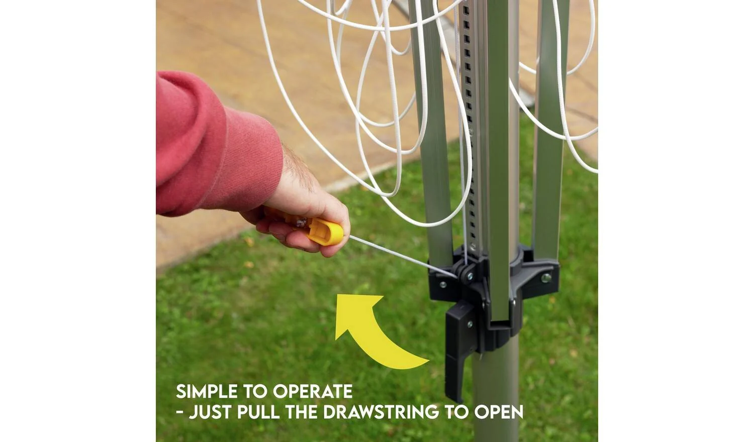 Addis Easi-Lift 50m 4 Arm Rotary Airer with Cover Outdoor Washing Line - Image 3