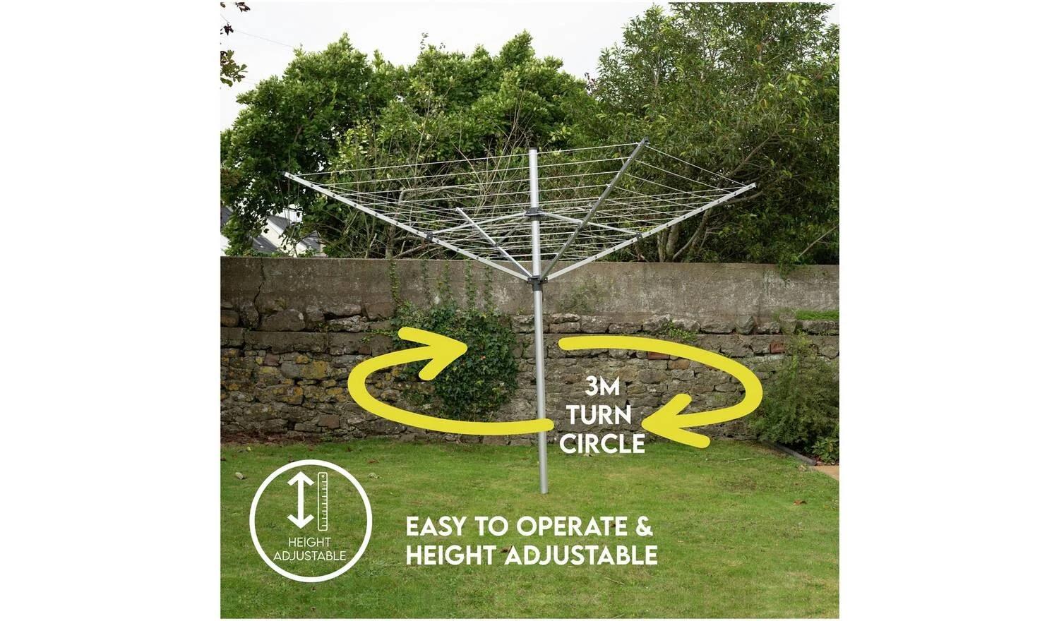 Addis Easi-Lift 50m 4 Arm Rotary Airer with Cover Outdoor Washing Line - Image 6