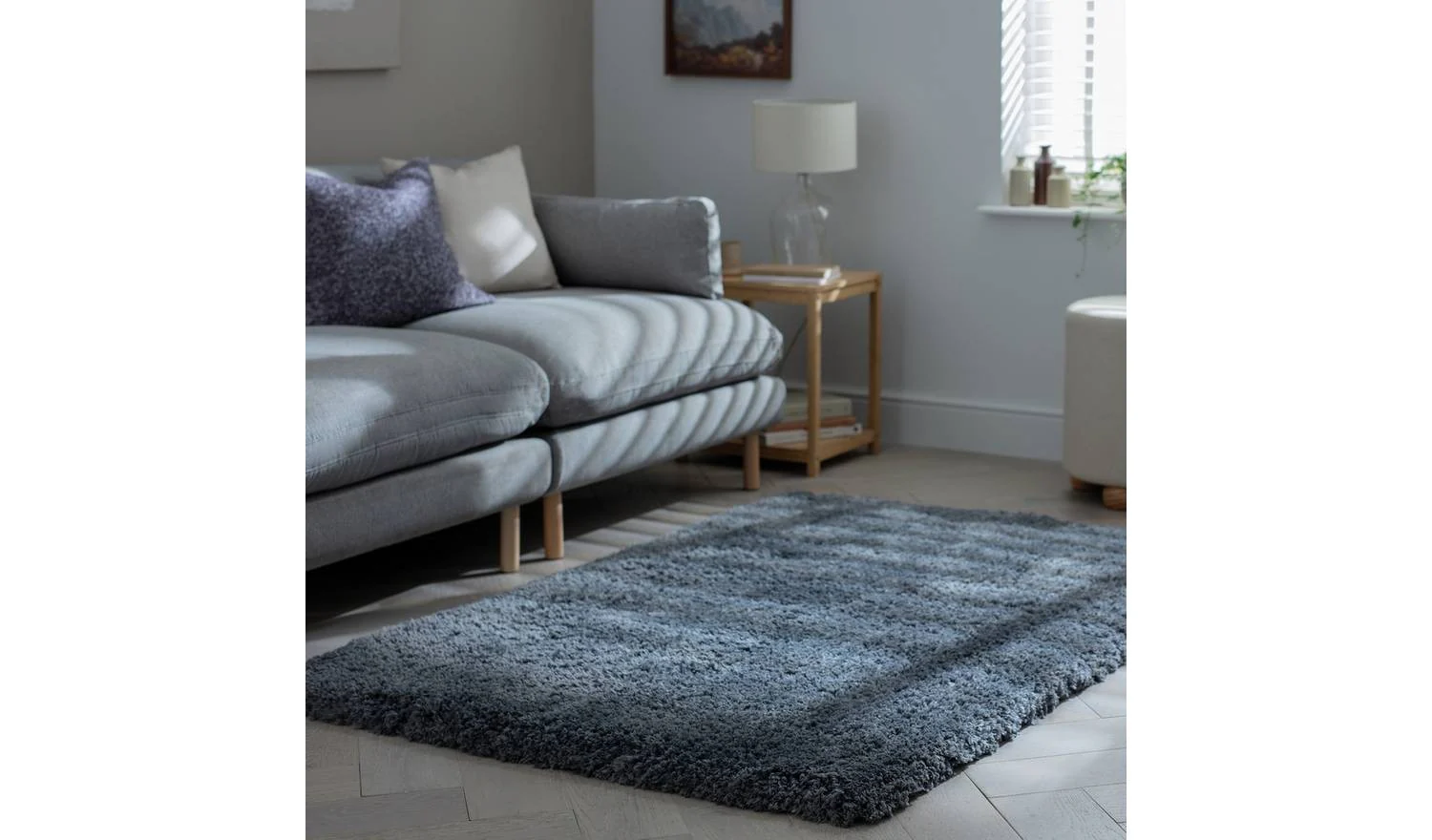 Airmaster Plain Charcoal Shaggy Rug 120x170cm Living Room Bedroom Floor - Image 3