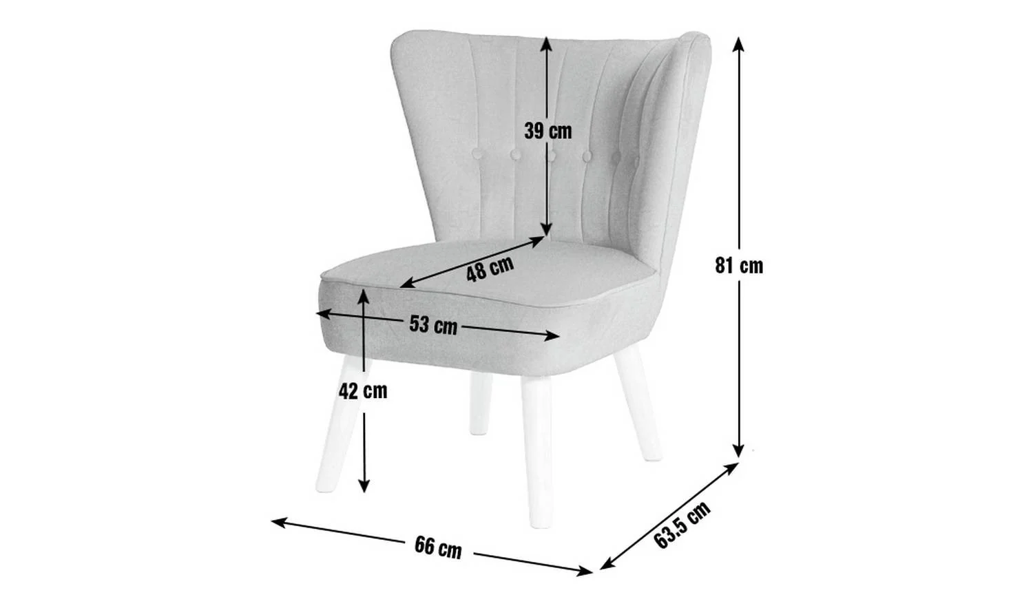 Alexis Velvet Cocktail Chair Charcoal Modern Living Room Accent Furniture - Image 2