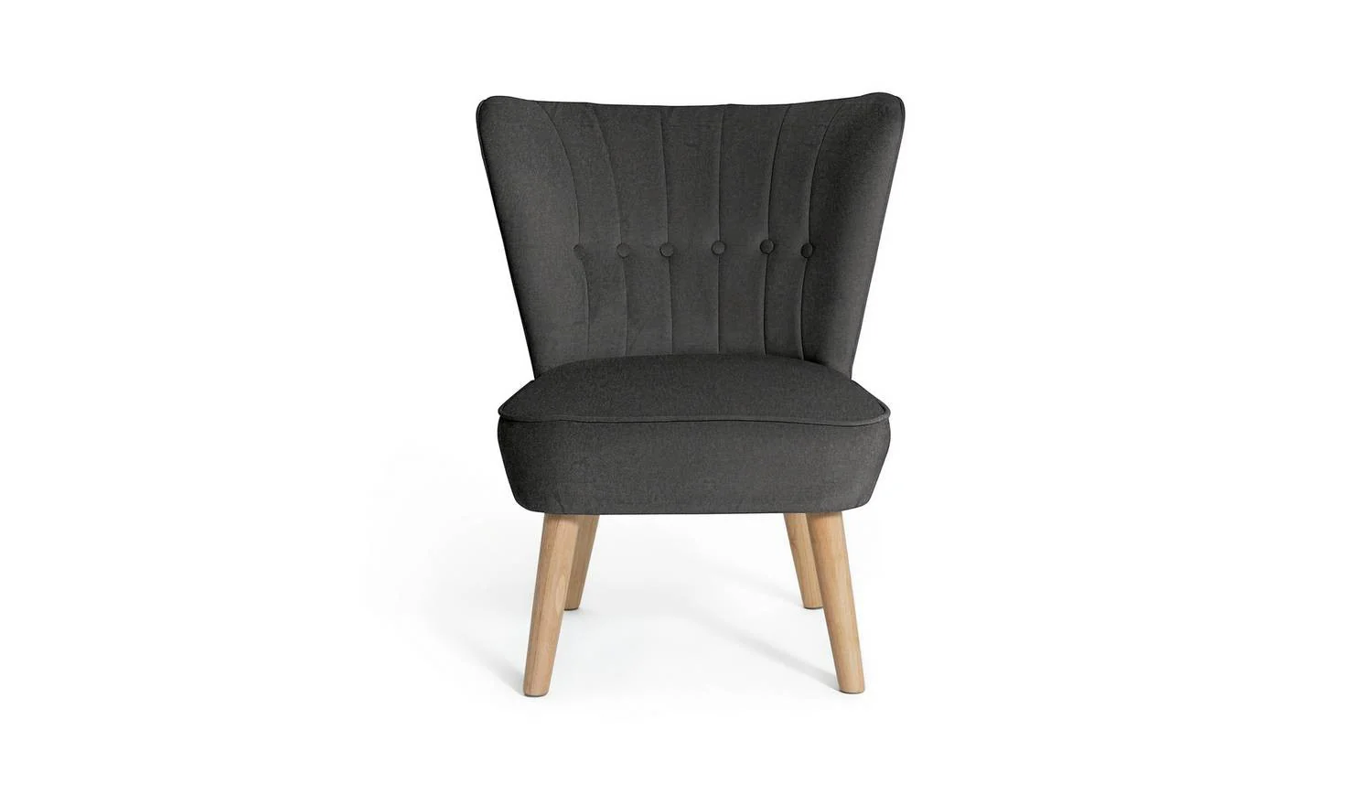 Alexis Velvet Cocktail Chair Charcoal Modern Living Room Accent Furniture - Image 3