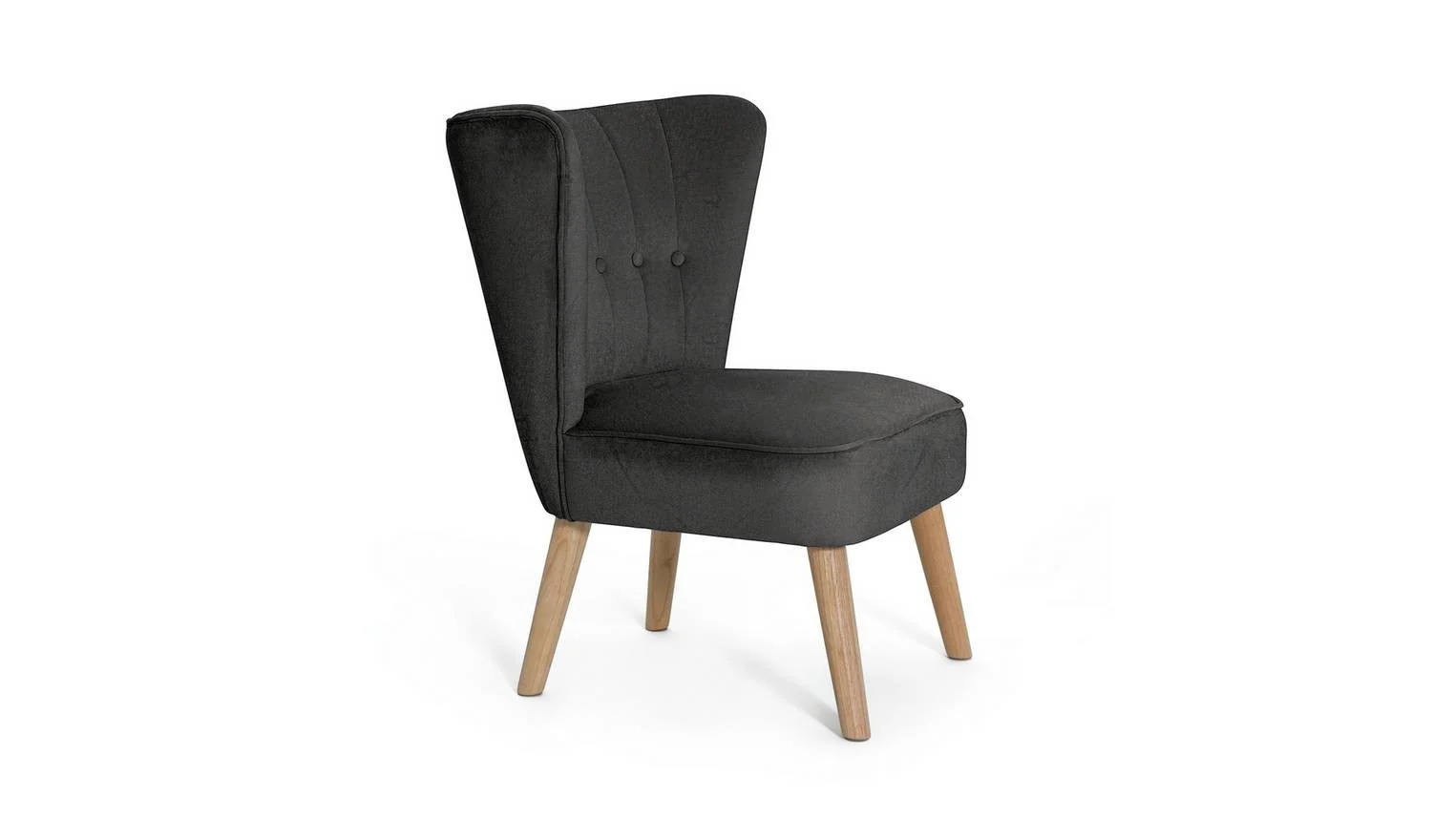 Alexis Velvet Cocktail Chair Charcoal Modern Living Room Accent Furniture - Image 6