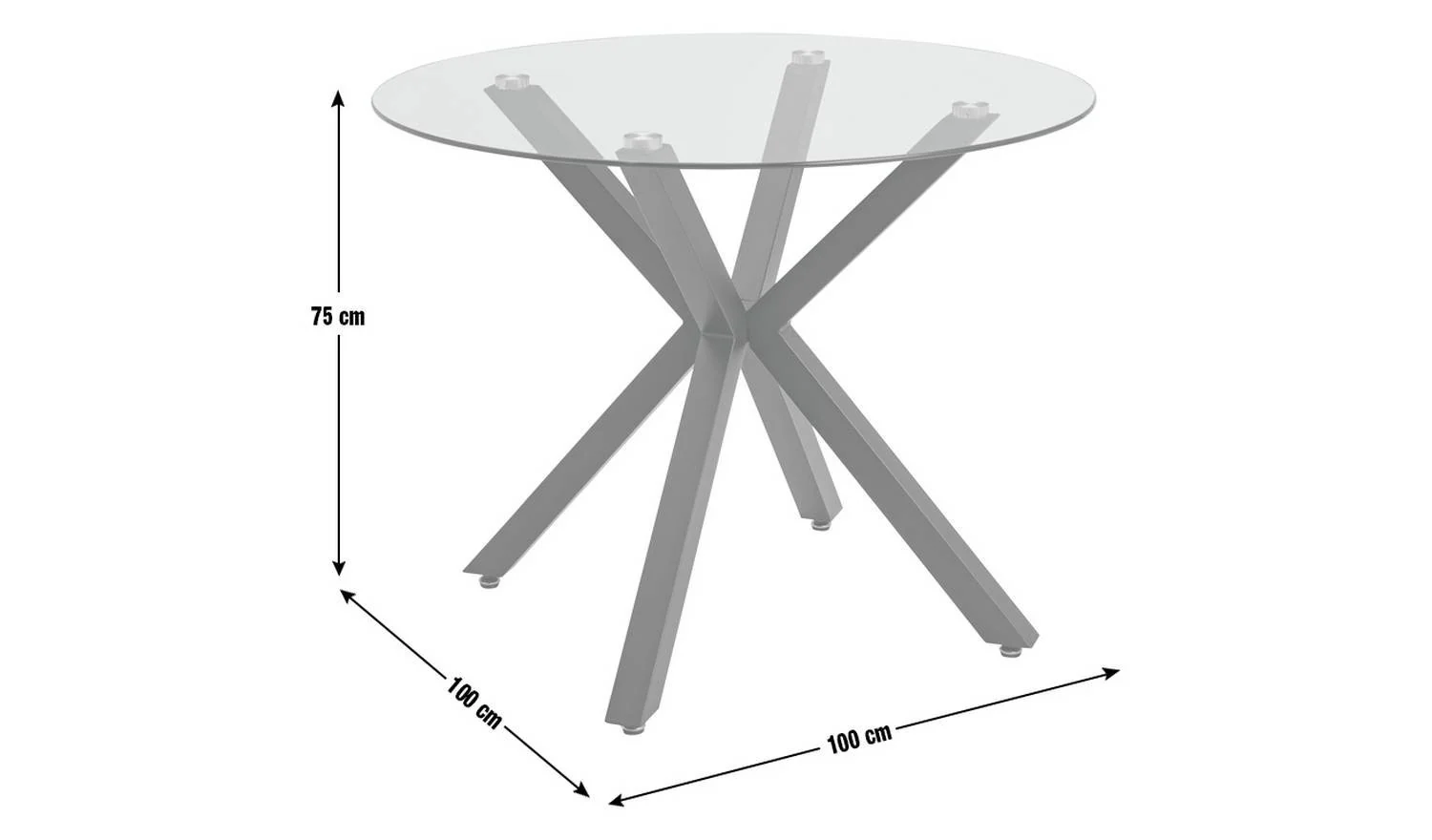 Alice 4 Seater Dining Table Chrome Contemporary Style Home Decor - Image 2