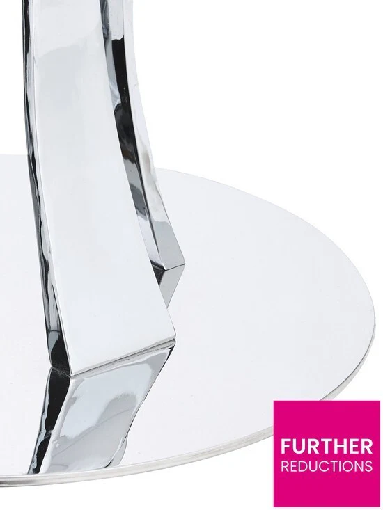 Alice Glass Top Dining Table & 4 Alisha Chairs Chrome Grey  Stylish Dining Set - Image 3