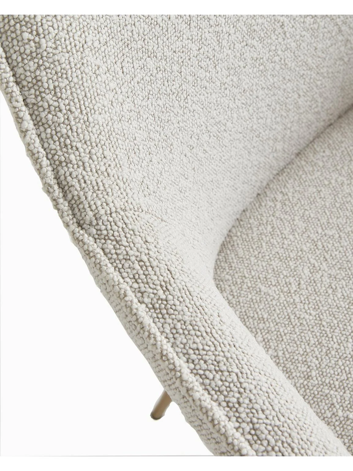 Alisha Pair of Boucle Dining Chairs | Cream & Brass | Mid-Century Modern - Image 4