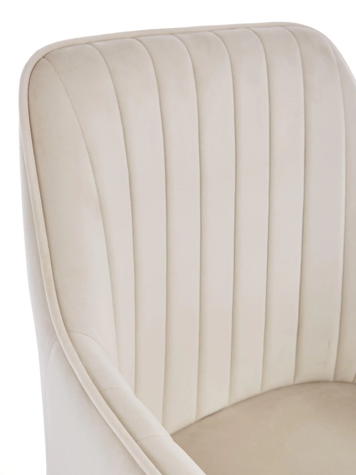 Alisha Pair of Fabric Dining Chairs Natural | Mid-Century Modern | Black Legs - Image 5