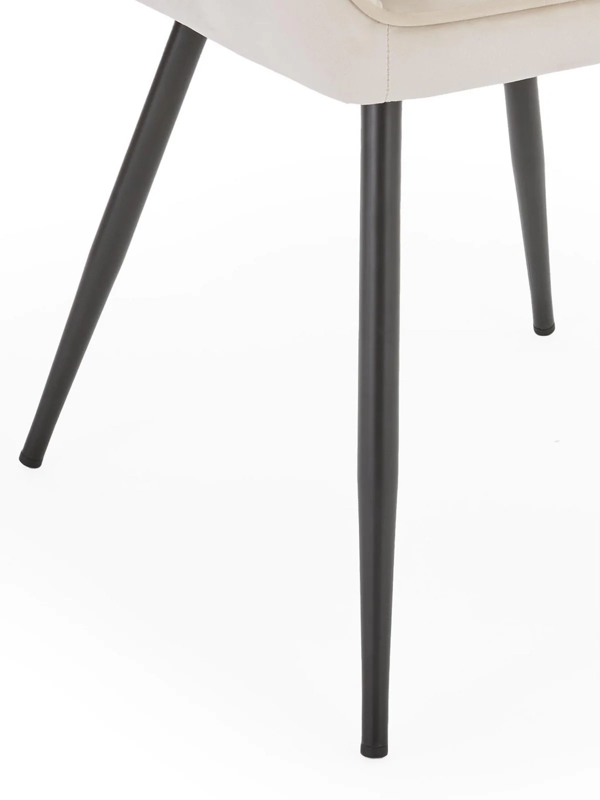 Alisha Pair of Fabric Dining Chairs Natural | Mid-Century Modern | Black Legs - Image 7