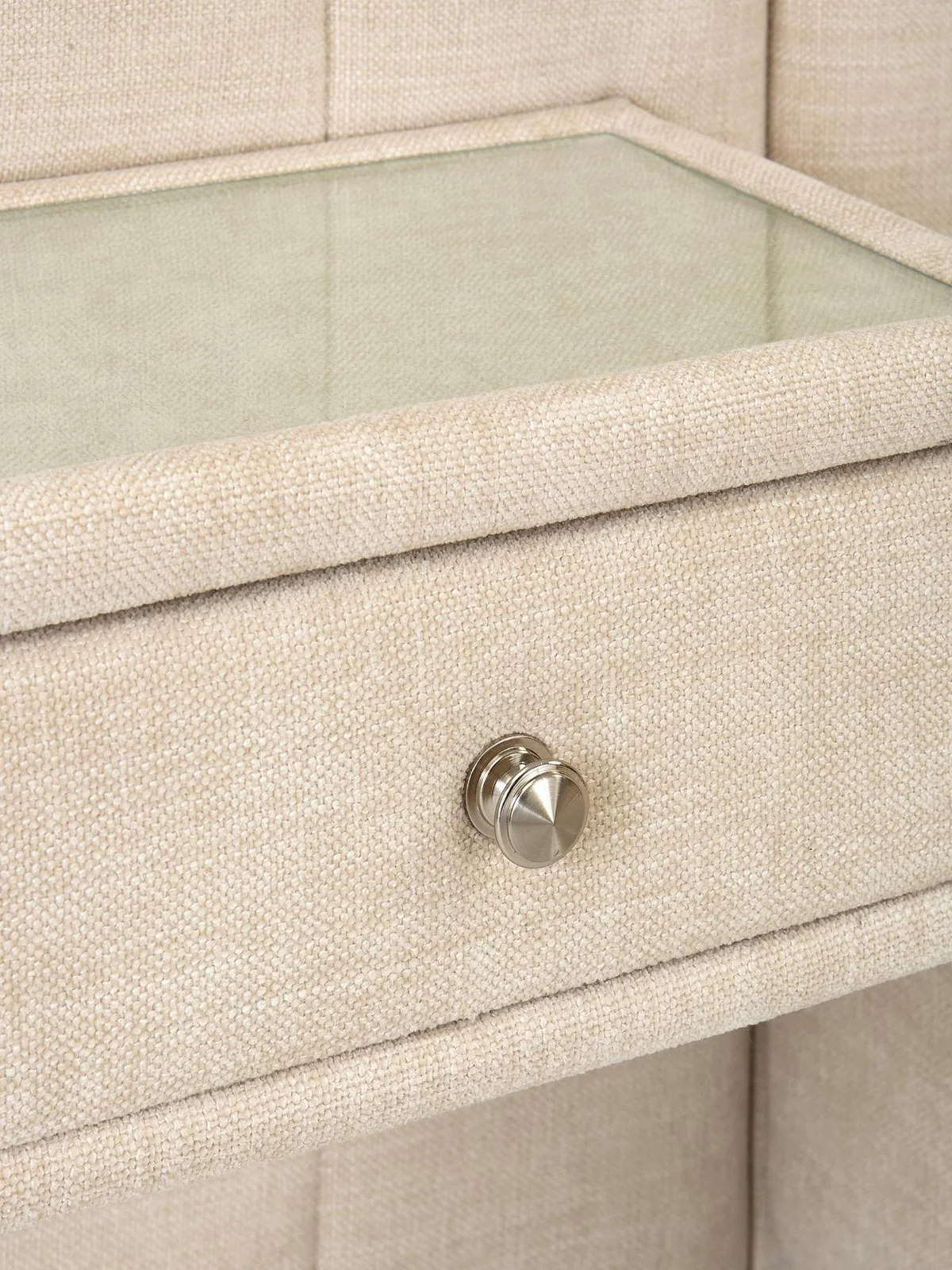 Amaya Double Bed Ivory | Built-in Side Tables & Drawers | No Mattress - Image 6