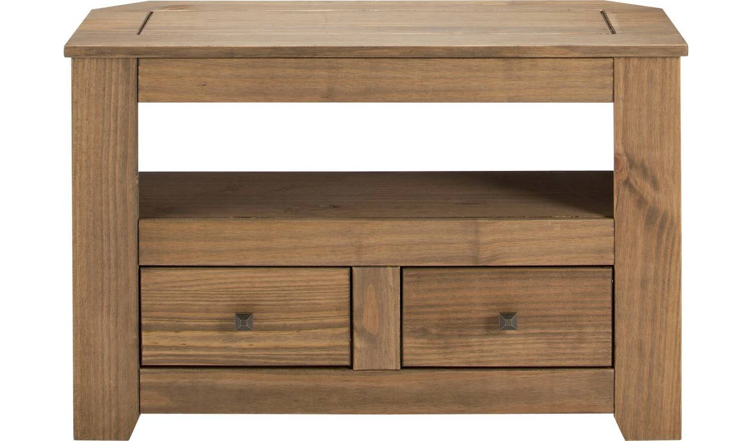 Amersham 2 Drawer TV Unit Dark Pine Media Storage Cabinet Furniture - Image 2