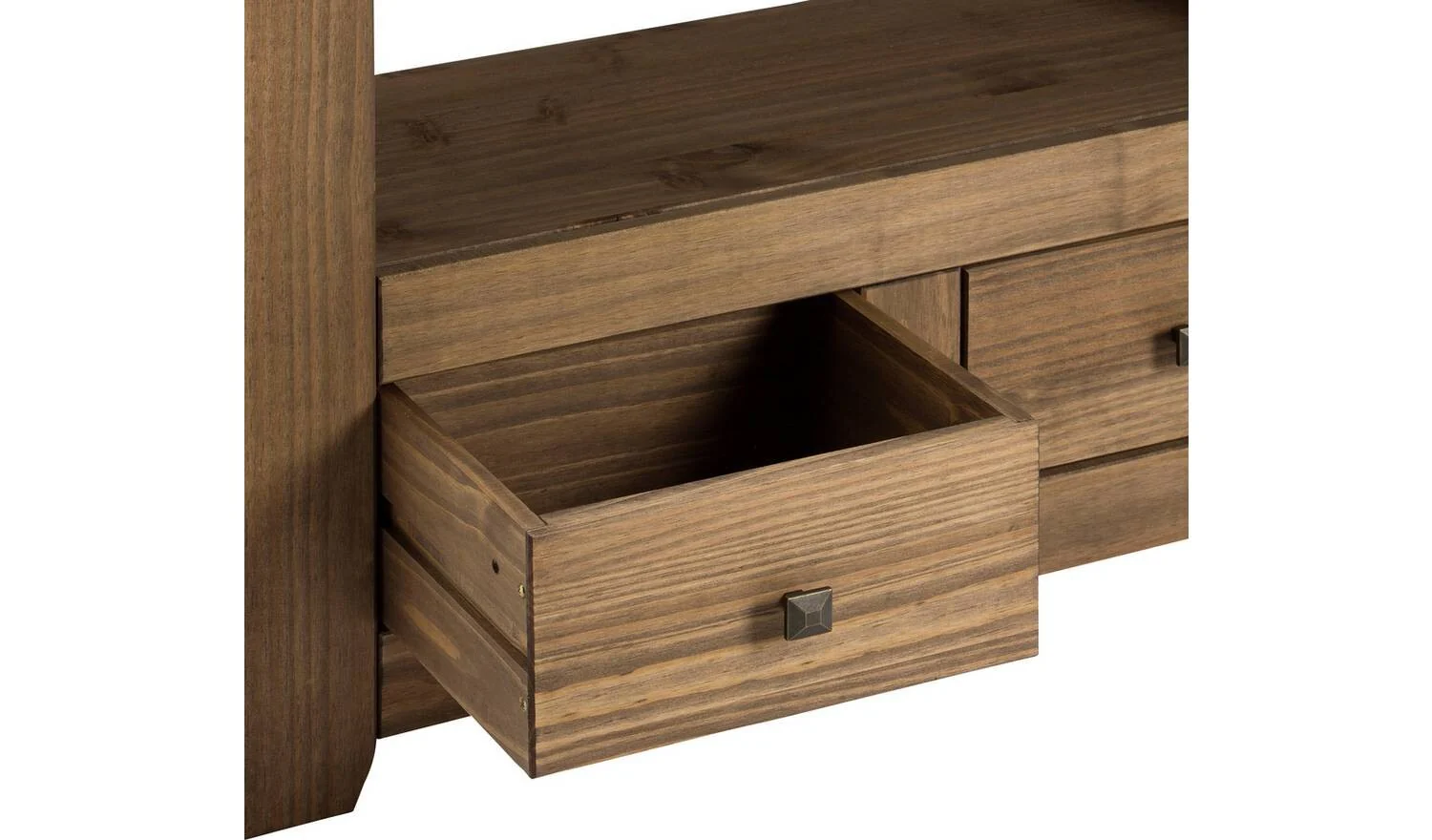 Amersham 2 Drawer TV Unit Dark Pine Media Storage Cabinet Furniture - Image 3