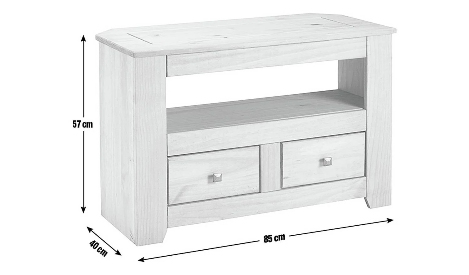 Amersham 2 Drawer TV Unit Dark Pine Media Storage Cabinet Furniture - Image 5