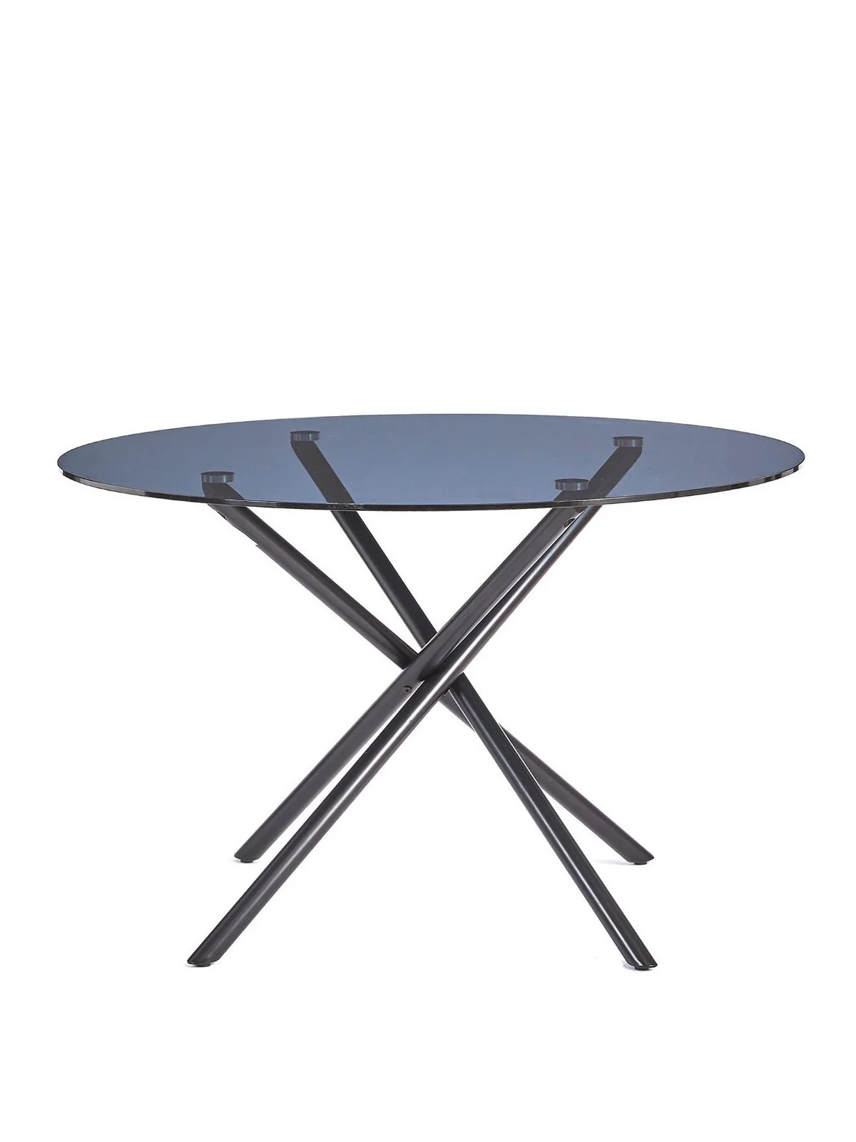 Angel Glass Top 120cm Black Dining Table with 4 Velvet Grey Chairs Kitchen Set - Image 3