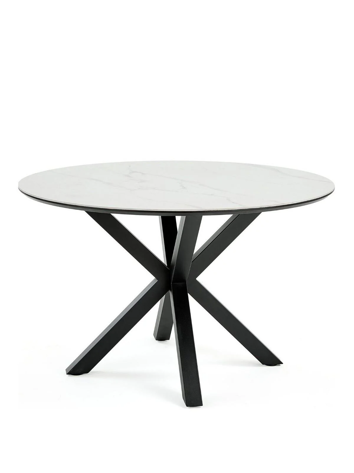 Arabella 120 cm Ceramic Round Dining Table Black & White FREE DELIVERY - Image 2