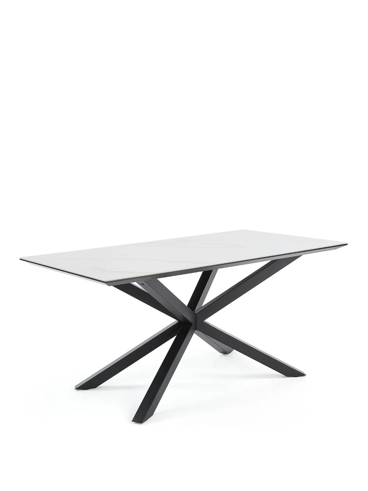 Arabella 160cm Ceramic Dining Table White & Black | Marble Effect | Modern - Image 3