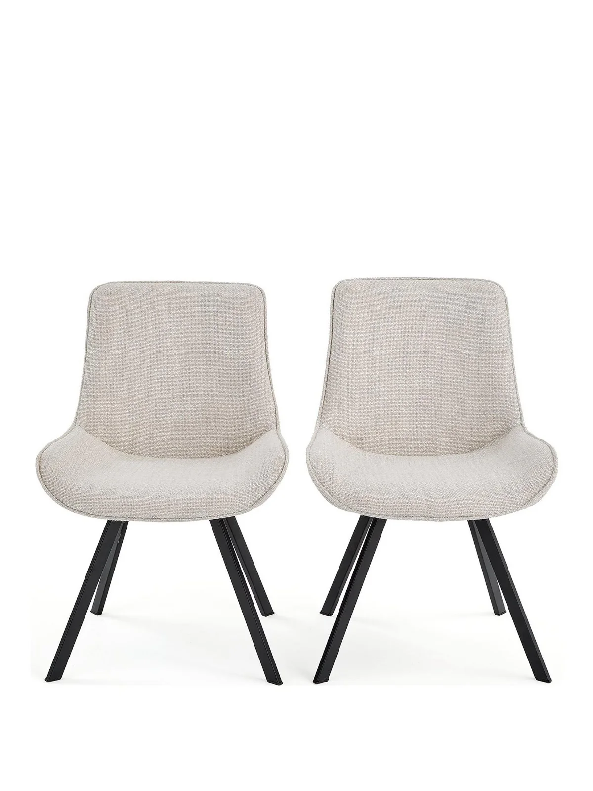 Arabella Pair of 2 Fabric Chairs Grey & Black | Two-Tone Design | Scandi Style - Image 2