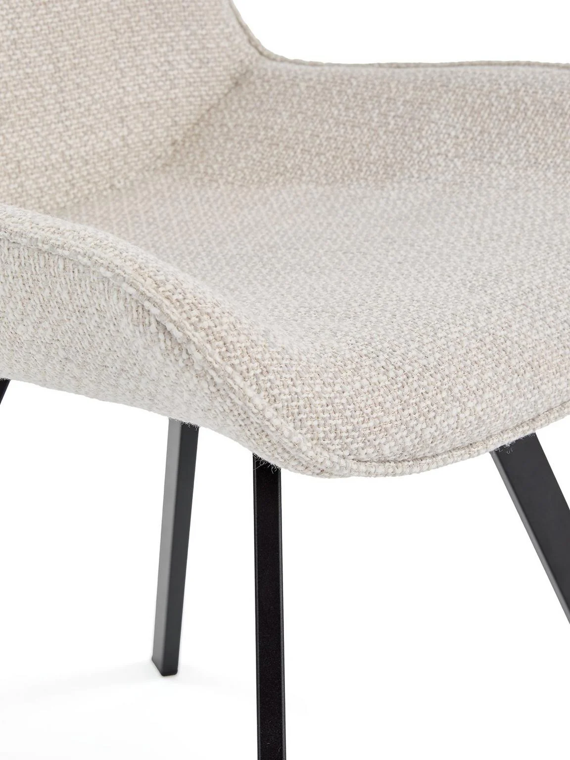 Arabella Pair of 2 Fabric Chairs Grey & Black | Two-Tone Design | Scandi Style - Image 5