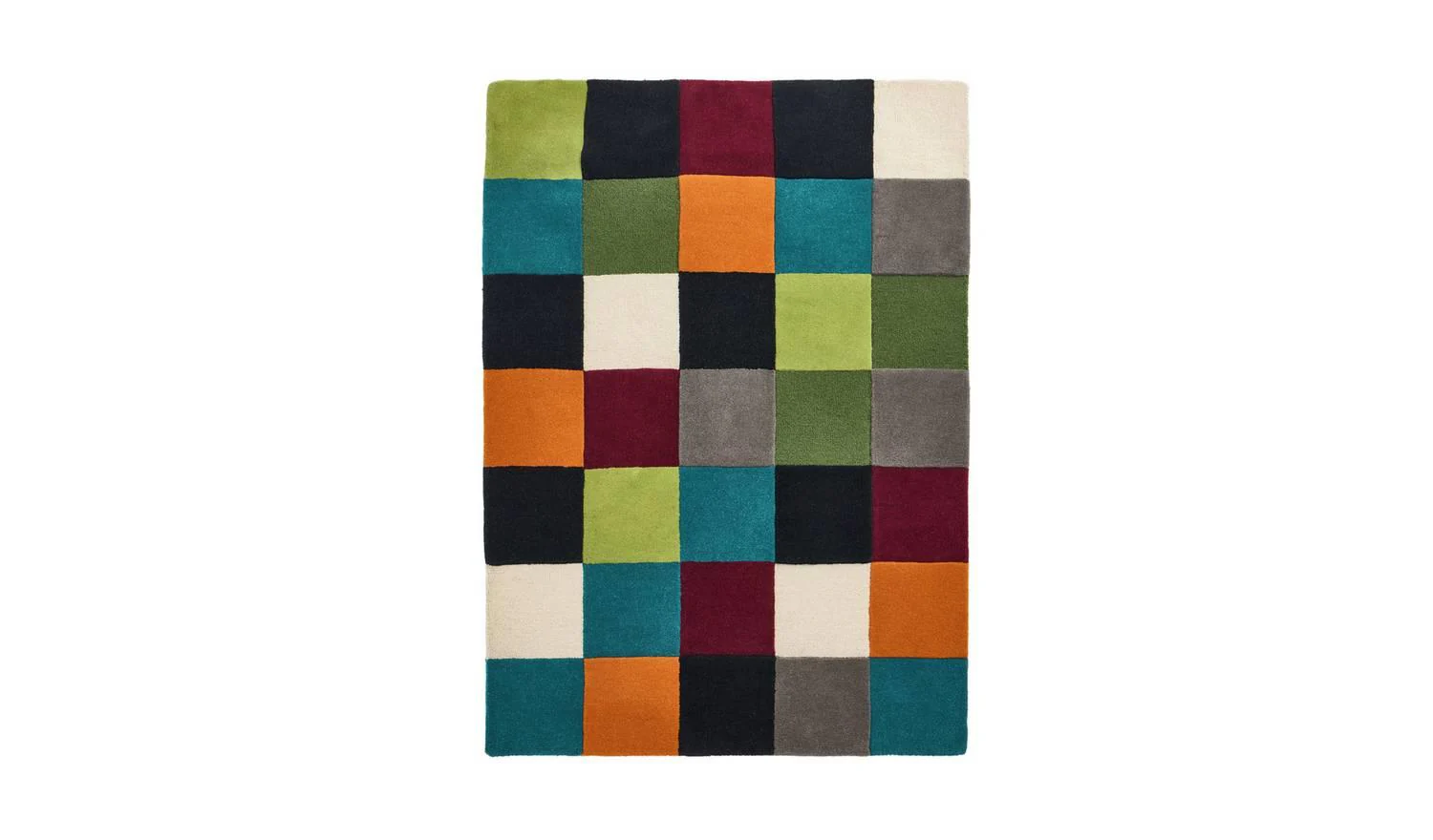 Archive Patch Wool Rug 160x230cm Modern Patchwork Design Home Decor - Image 3