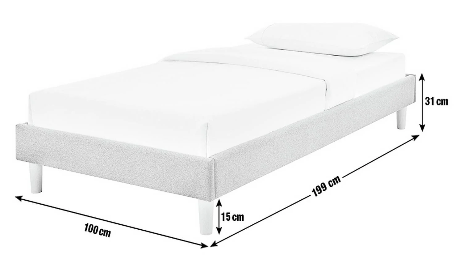Arthur Platform Single Bed Frame Natural Minimalist Bedroom Furniture - Image 2