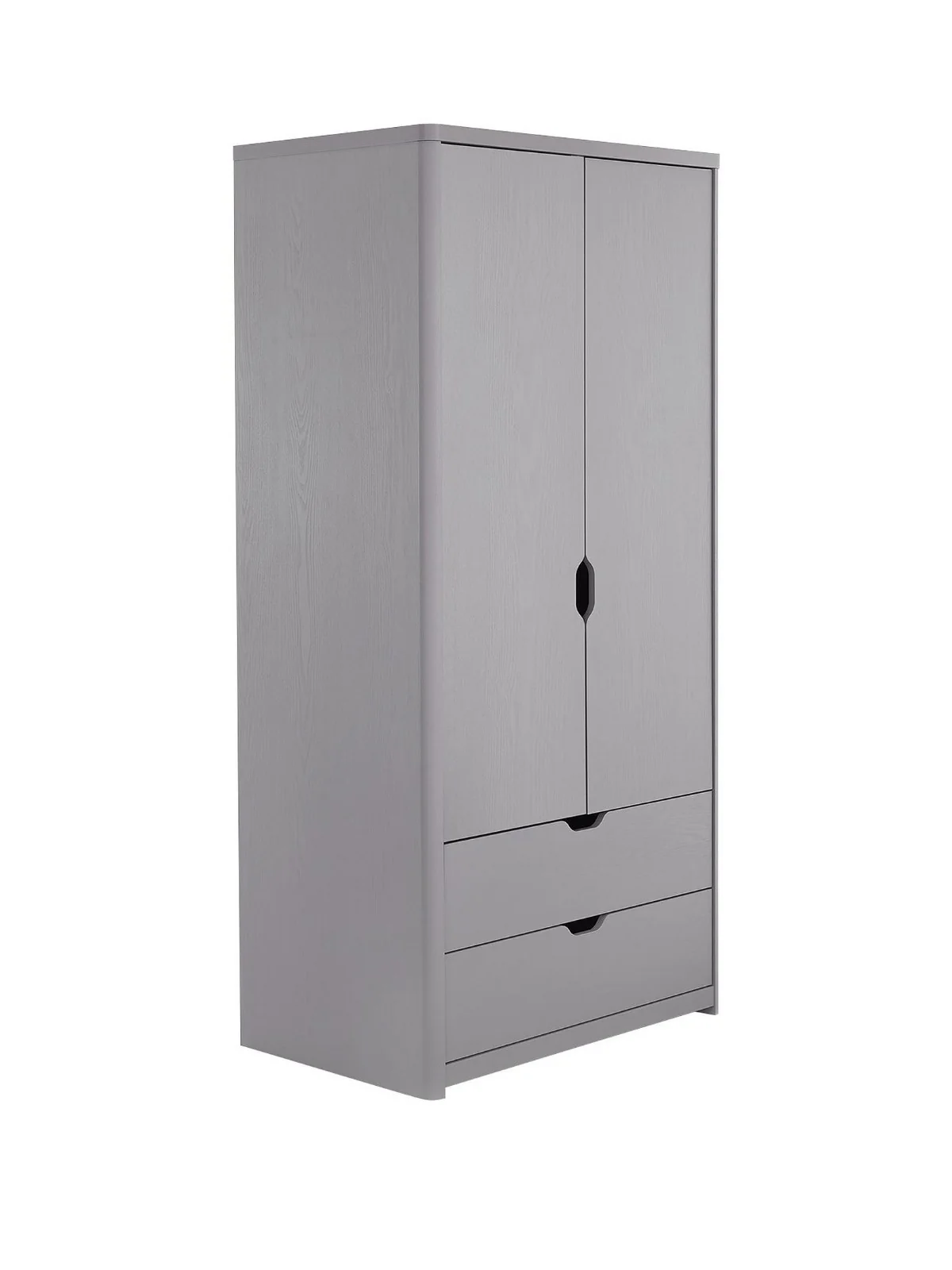 Aspen 2 Door Wardrobe Grey Oak | 2 Drawers | Kids Bedroom Storage - Image 3