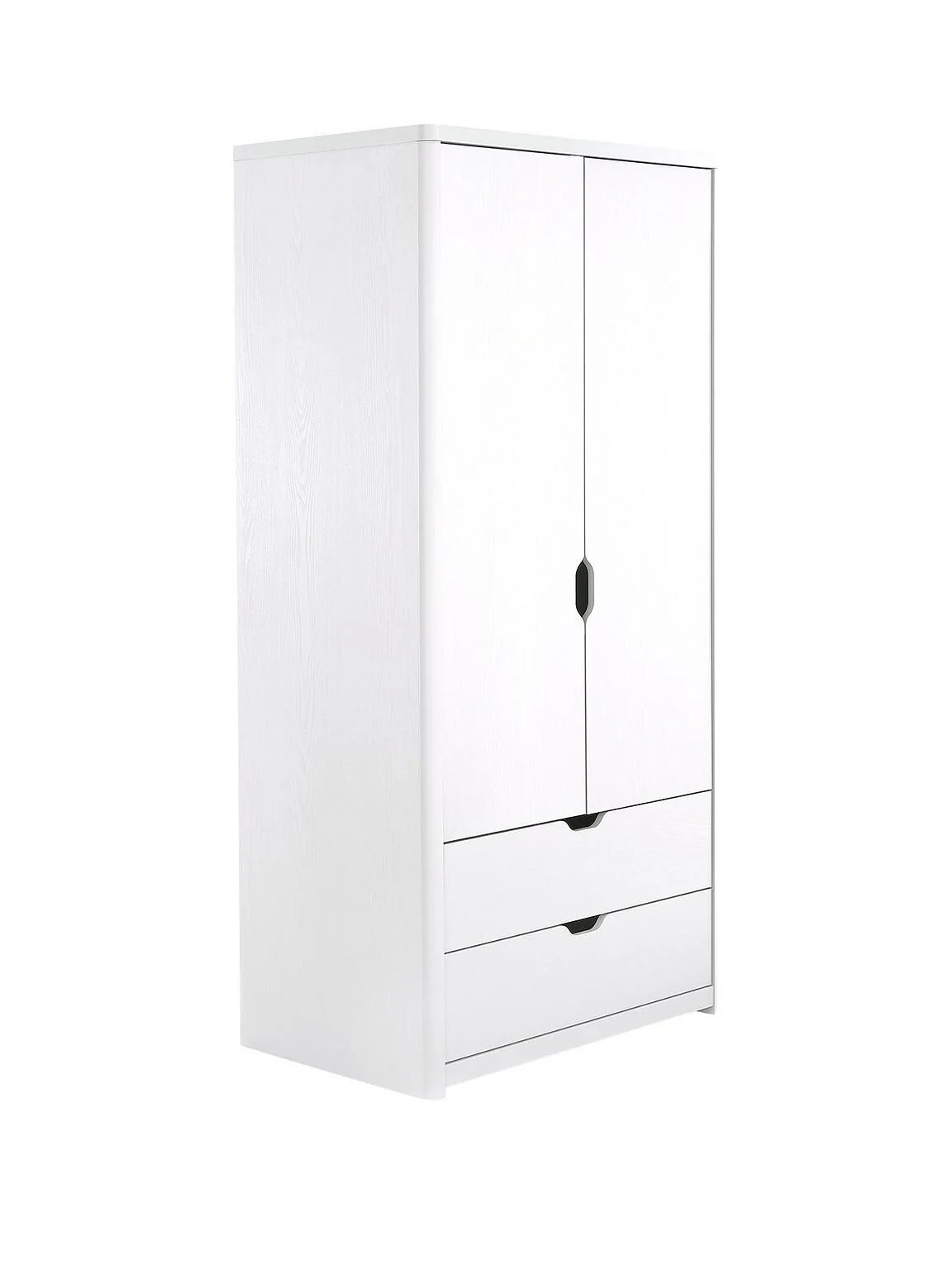 Aspen 2Door 2Drawer Childrens Wardrobe White Oak Effect Modern Bedroom Furniture - Image 3