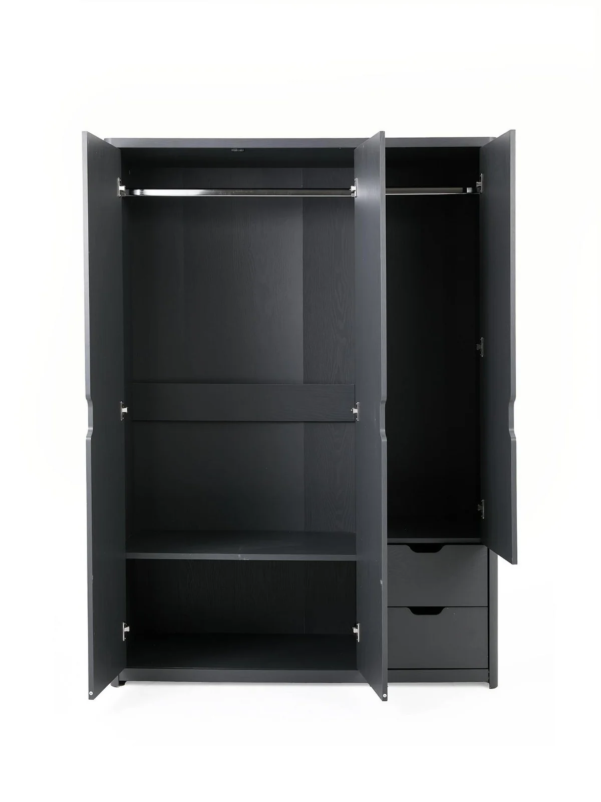 Aspen 3 Door 2 Drawer Wardrobe Dark Grey Oak Effect Storage - Image 3