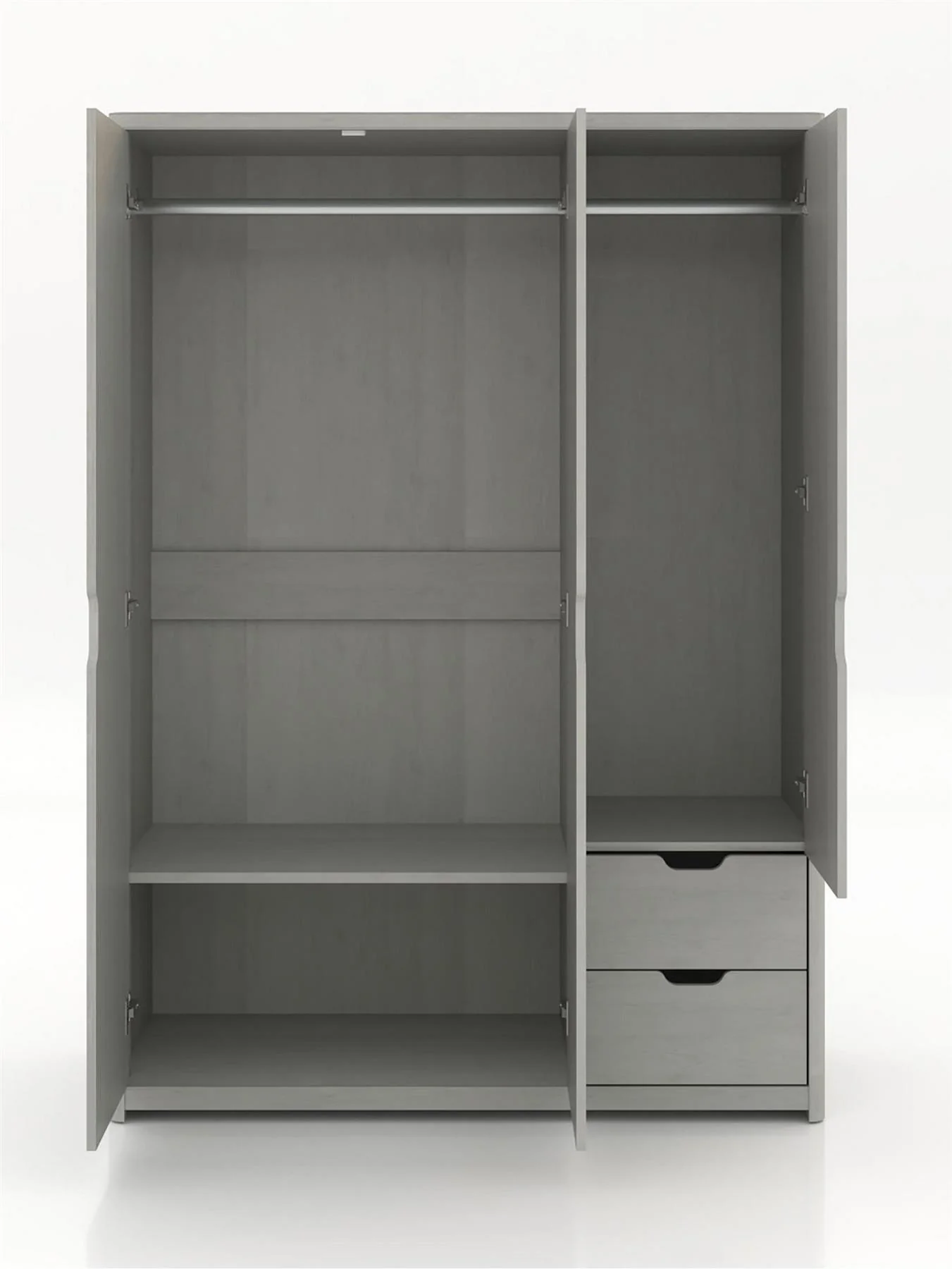 Aspen 3 Door 2 Drawer Wardrobe Grey Oak Effect Storage Organiser Bedroom - Image 2