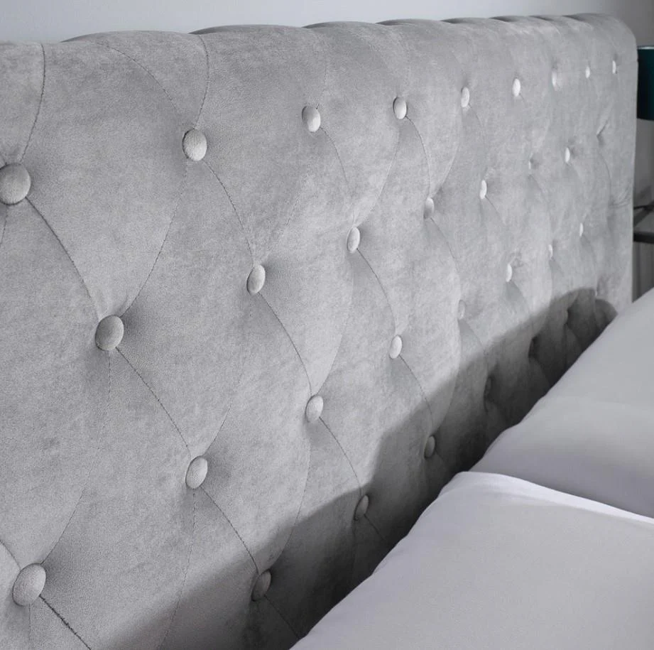 Aspire Chesterfield Single Grey Ottoman Bed Upholstered Side Lift Storage - Image 5