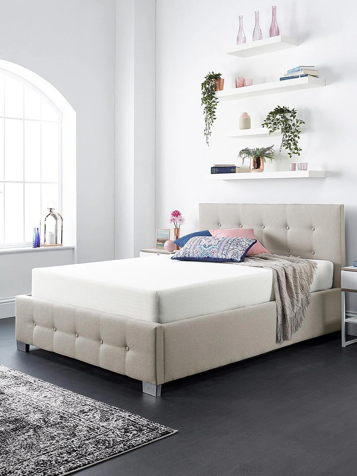 Aspire End Lift Up Linen Ottoman King Bed Natural Elegant and Spacious Bedroom - Image 3